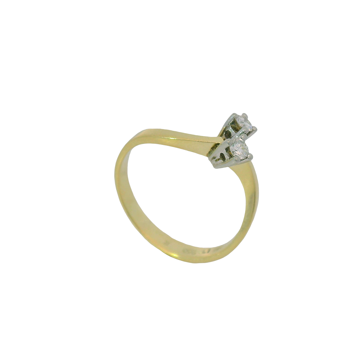 Ring Gelbgold 585 / 14 Karat mit Brill. Gr. 61 Nr. 6735