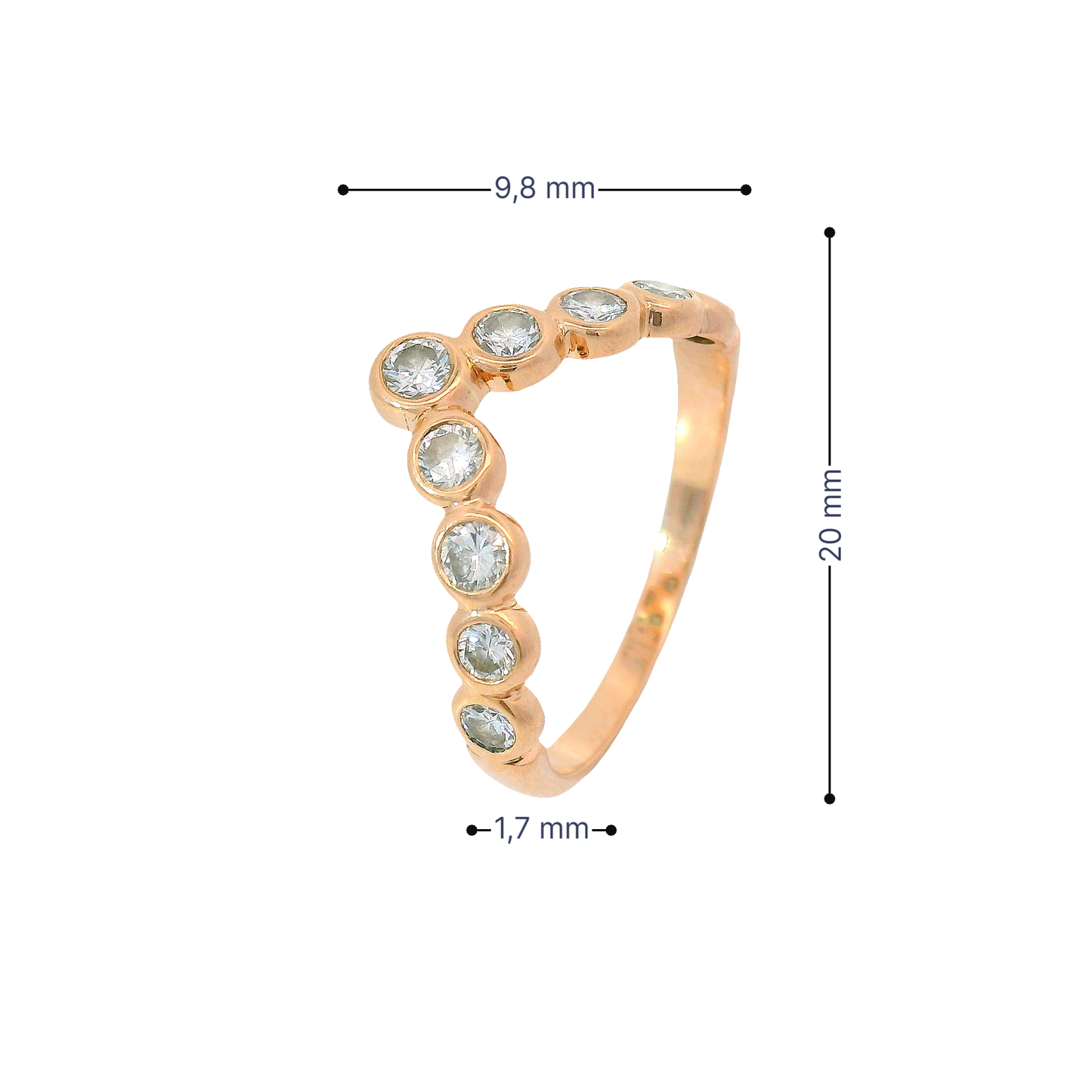 Ring Roségold 585 / 14 Karat Brill. 0,54 ct Gr. 56 Nr. 6728