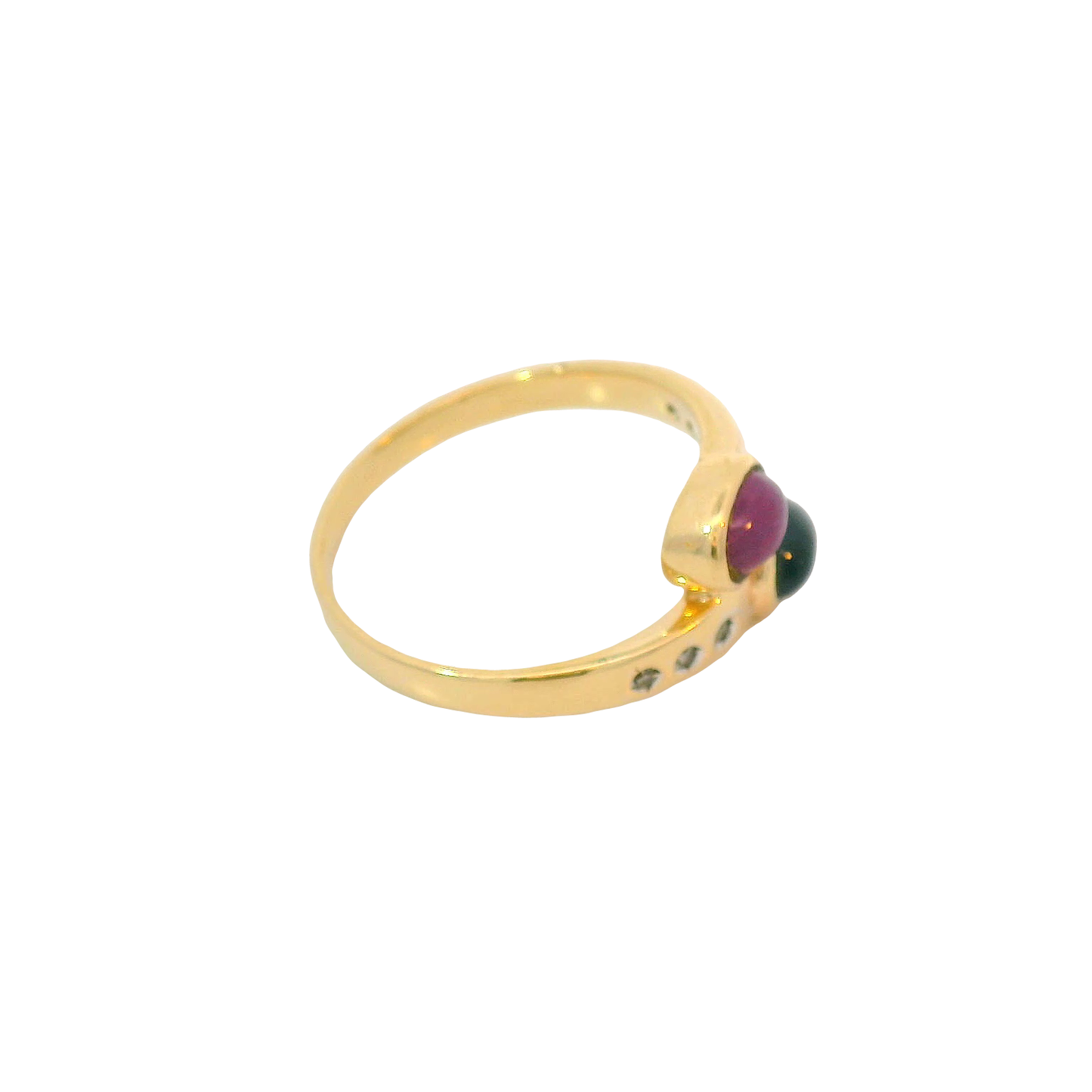 Ring Gelbgold 585 / 14 Karat mit Brill. Rubin, Saphir Gr. 59 Nr. 6800