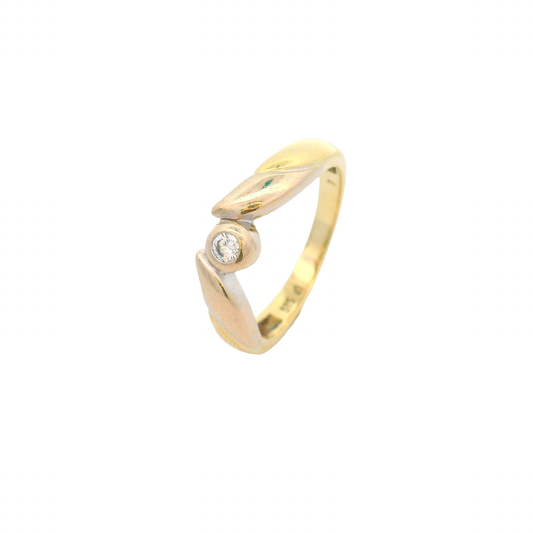 Ring Gelbgold 585 / 14 Karat mit Brill. Gr. 54 Nr. 6782