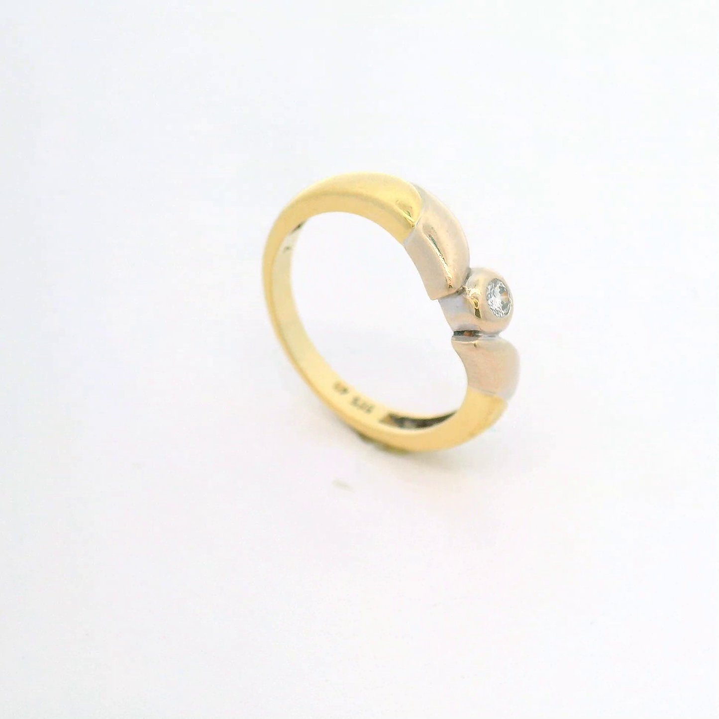 Ring Gelbgold 585 / 14 Karat mit Brill. Gr. 54 Nr. 6782