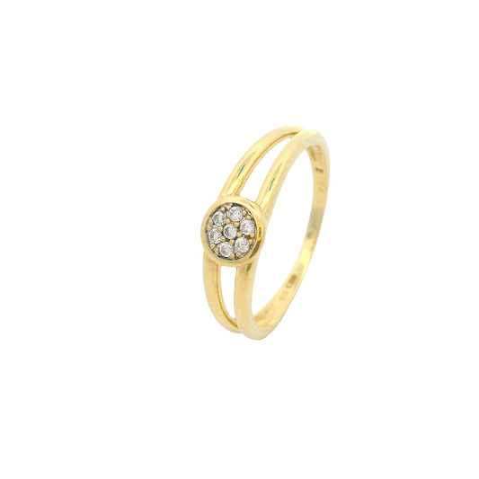 Ring Gelbgold 333 / 8 Karat mit weißen Steinen Gr. 60 Nr. 6787