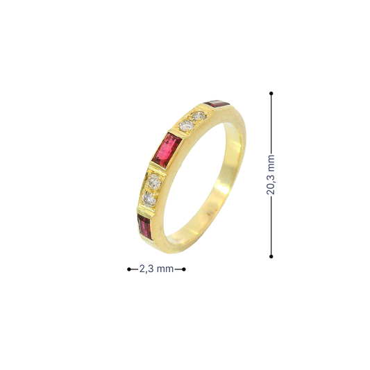 Ring Gelbgold 585 / 14 Karat mit Brill. Gr. 51,5 Nr. 6742