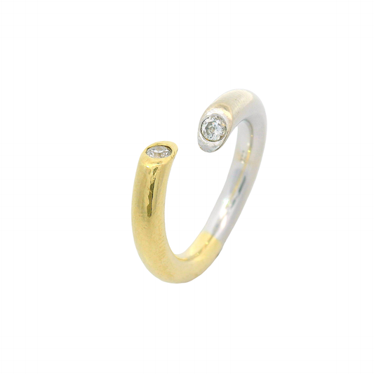 Ring Bicolor 585 / 14 Karat mit Brill. Gr. 50 Nr. 6771