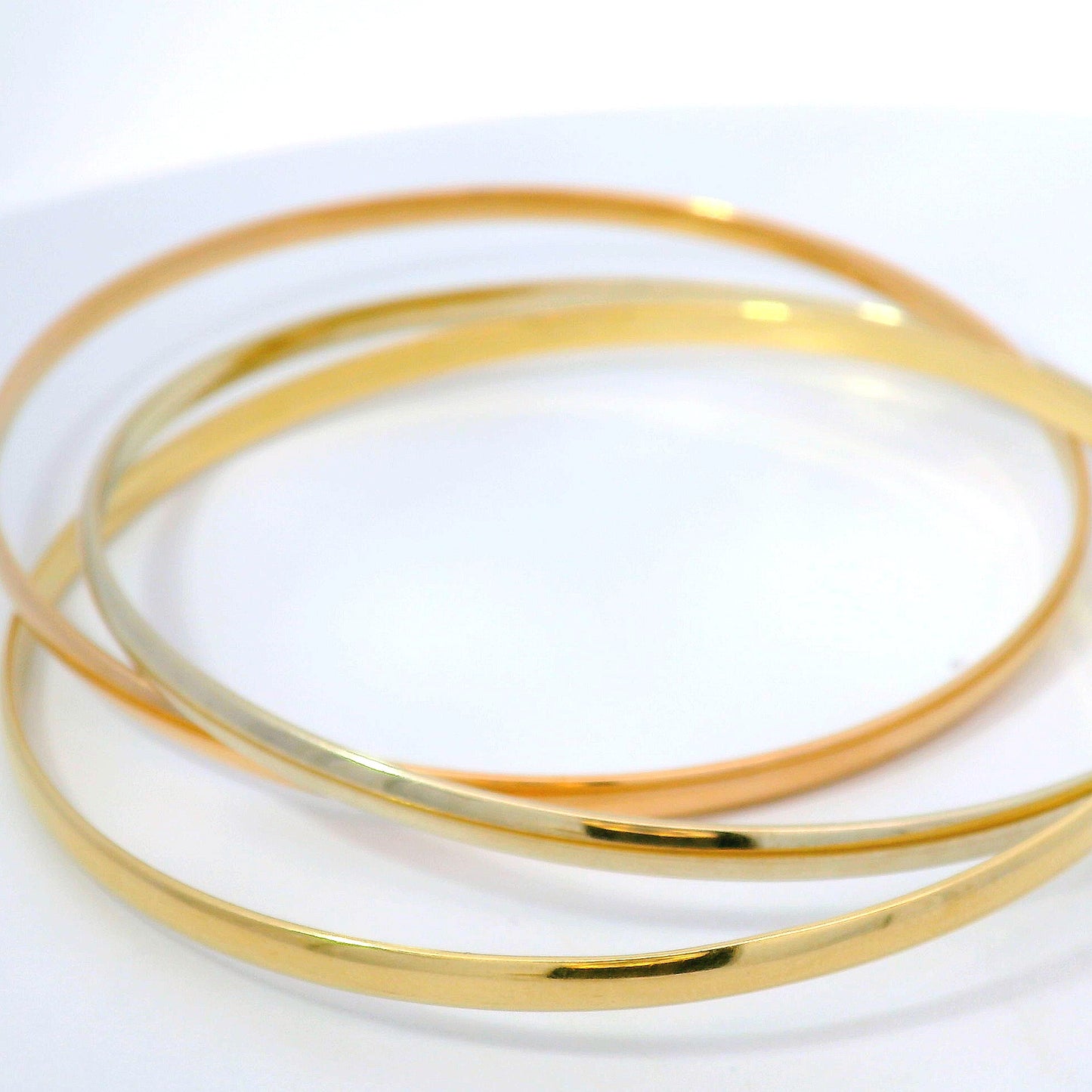 Dreifacher Goldarmreif 750 / 18 Karat 7 cm Durchmesser Nr. 6774