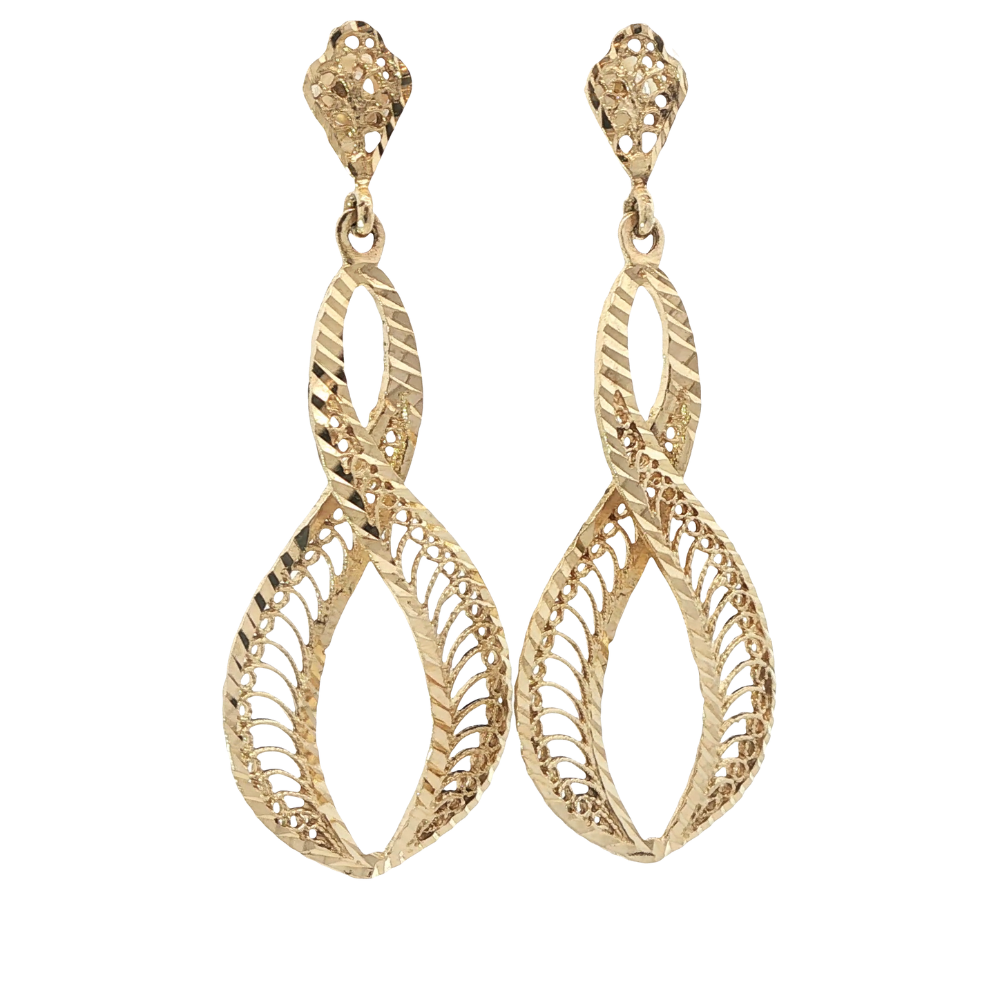 Ohrhänger Gelbgold 585 / 14 Karat L: 5 cm Nr. 6848