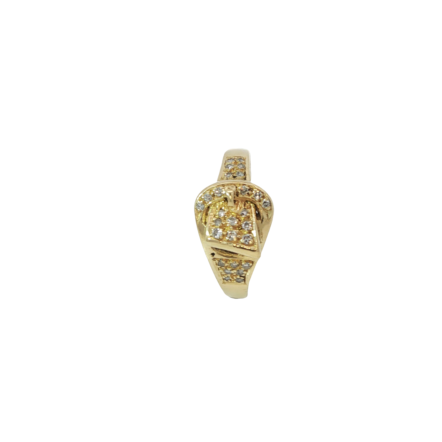 Ring Schnalle Gelbgold 585 / 14Karat mit Diamanten Gr. 57 Nr. 6874