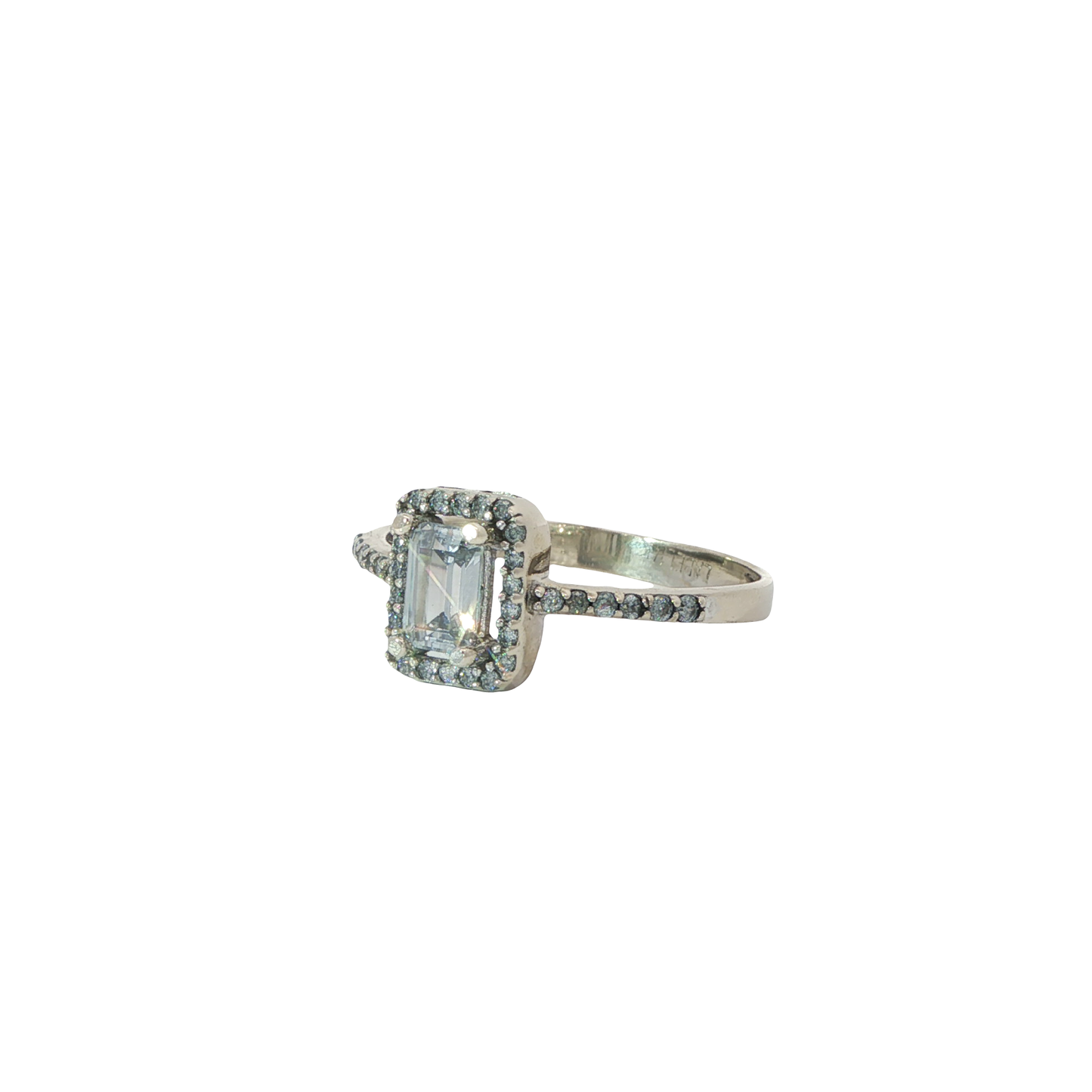 Set Weißgold 585 / 14 Karat Kette mit Anhänger und Ring Nr. 6366