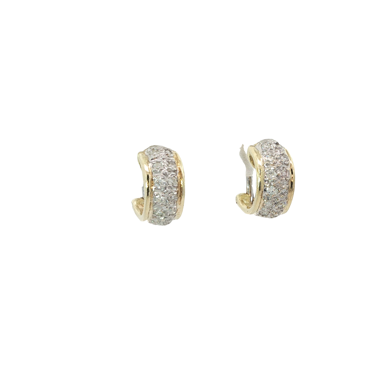 P. Ohrringe Clip Bicolor 585 / 14 Karat mit Diamant Nr. 6944