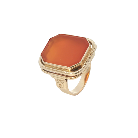 Siegelring Herren Gelbgold 585 / 14 Karat mit Achat Gr. 60 Nr. 6817