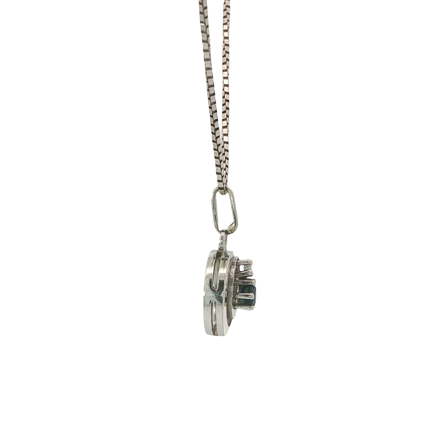 Kette mit Anhänger Weißgold 585 / 14 Karat L: 42 cm Nr. 6883