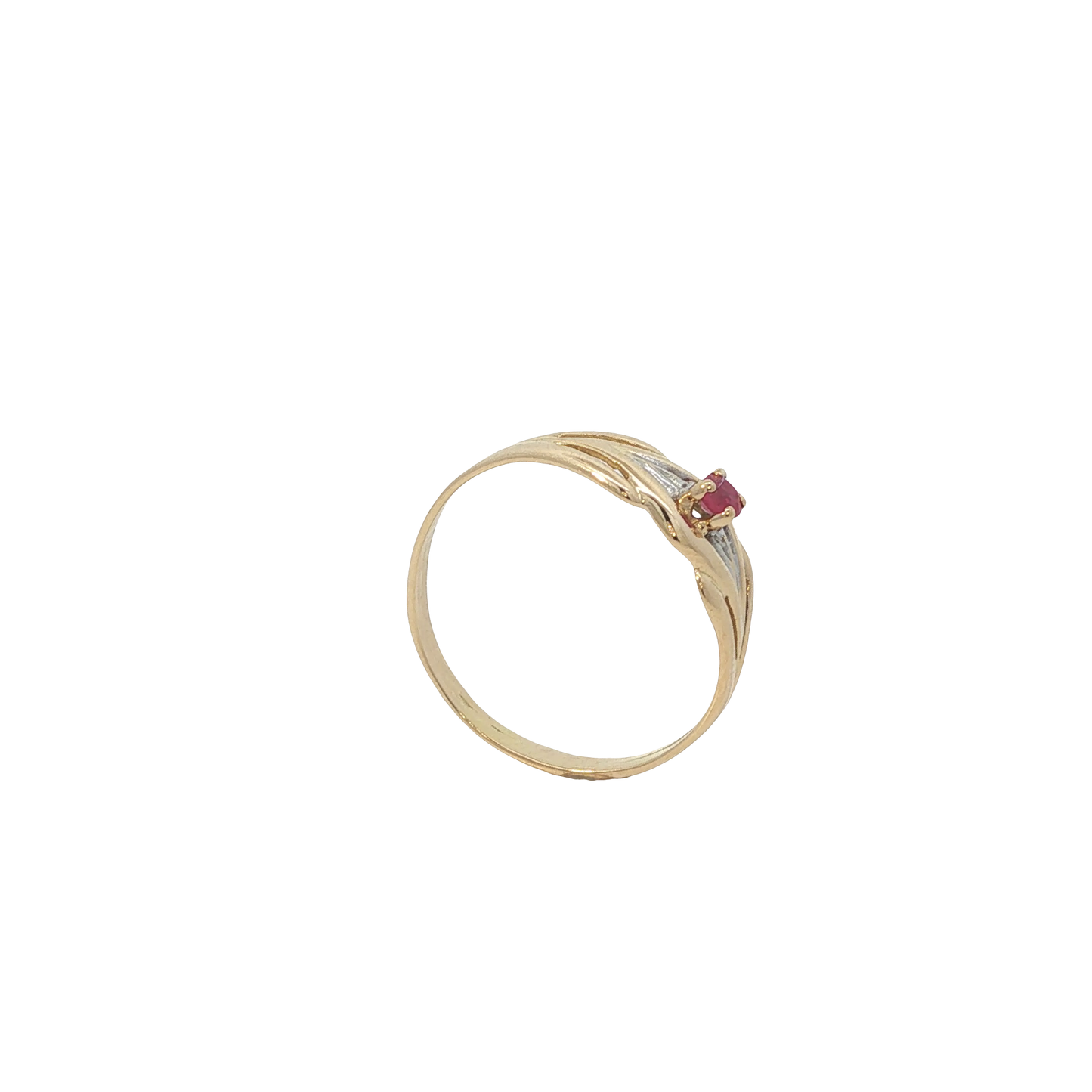 Ring Bicolor 750 / 18 Karat mit Rubin Gr. 56 Nr. 6932