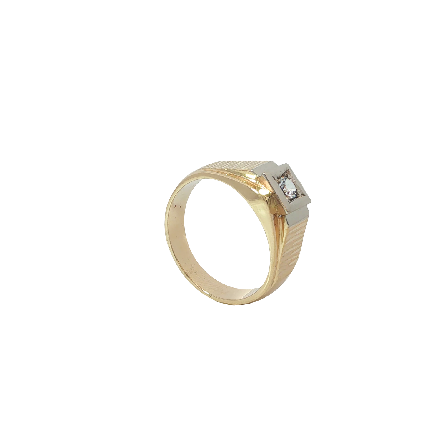 Ring Herren Bicolor 585 / 14 Karat Gr. 66 Nr. 6973