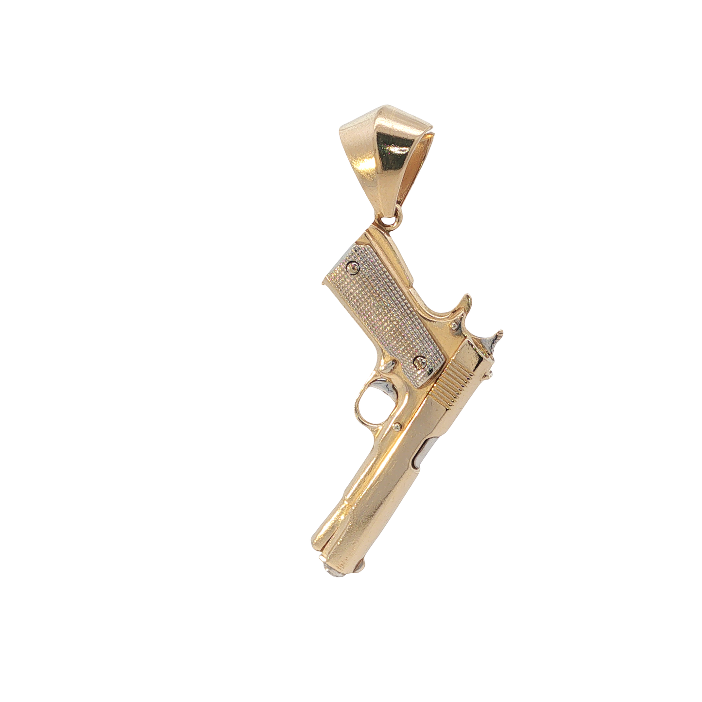 Anhänger "Pistole" Bicolor 585 / 14 Karat L: 58 mm Nr. 7095