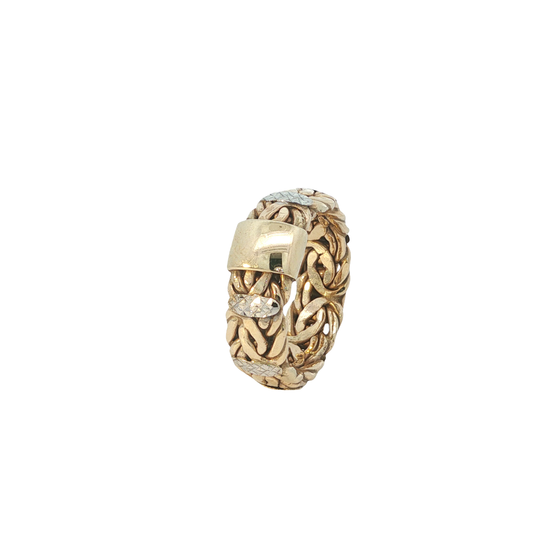 Ring Bicolor 375 / 9 Karat Gr. 54 Nr. 7137