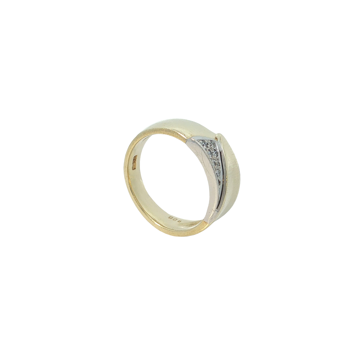 Ring Bicolor 585 / 14 Karat mit Brill. Gr. 55 Nr. 7132