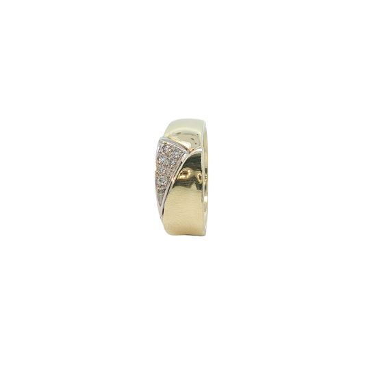 Ring Bicolor 585 / 14 Karat mit Brill. Gr. 55 Nr. 7132
