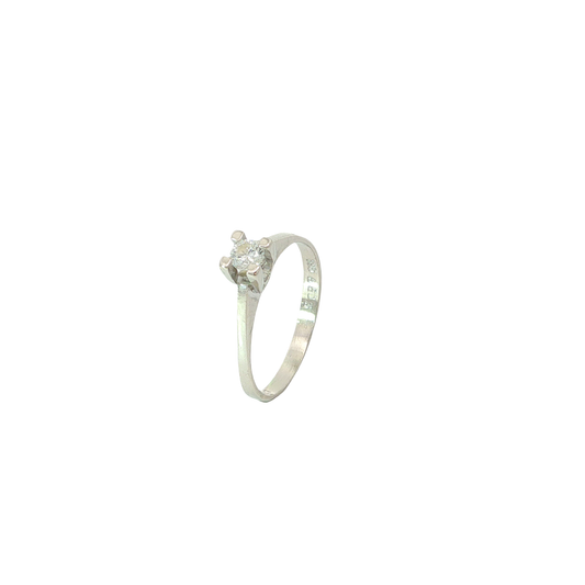 Solitärring Weißgold 585 / 14 Karat mit Brill. Gr. 52 Nr. 7171