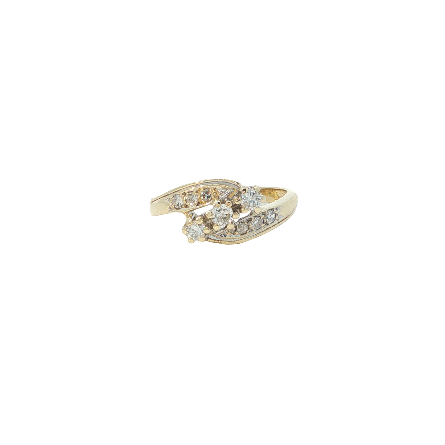 Ring Gelbgold 585 / 14 Karat mit Brill. und Dia. Gr. 53 Nr. 7180