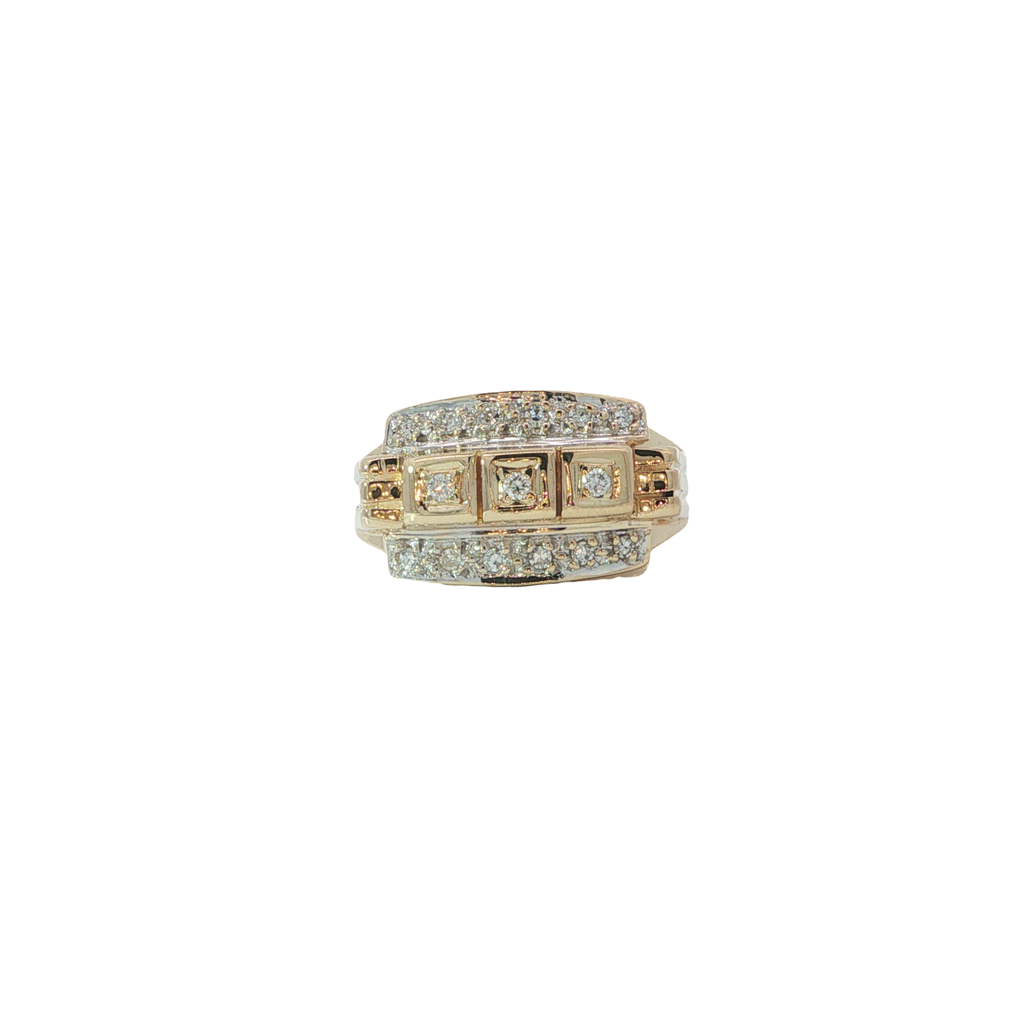 Ring Bicolor 585 / 14 Karat mit Brill. Gr. 54 Nr. 7111