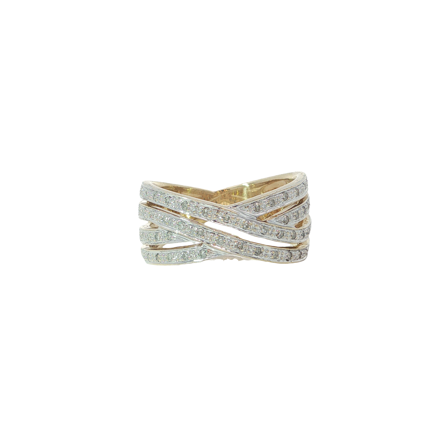 Ring Bicolor 333 / 8 Karat mit Diamanten Gr. 60 Nr. 7227