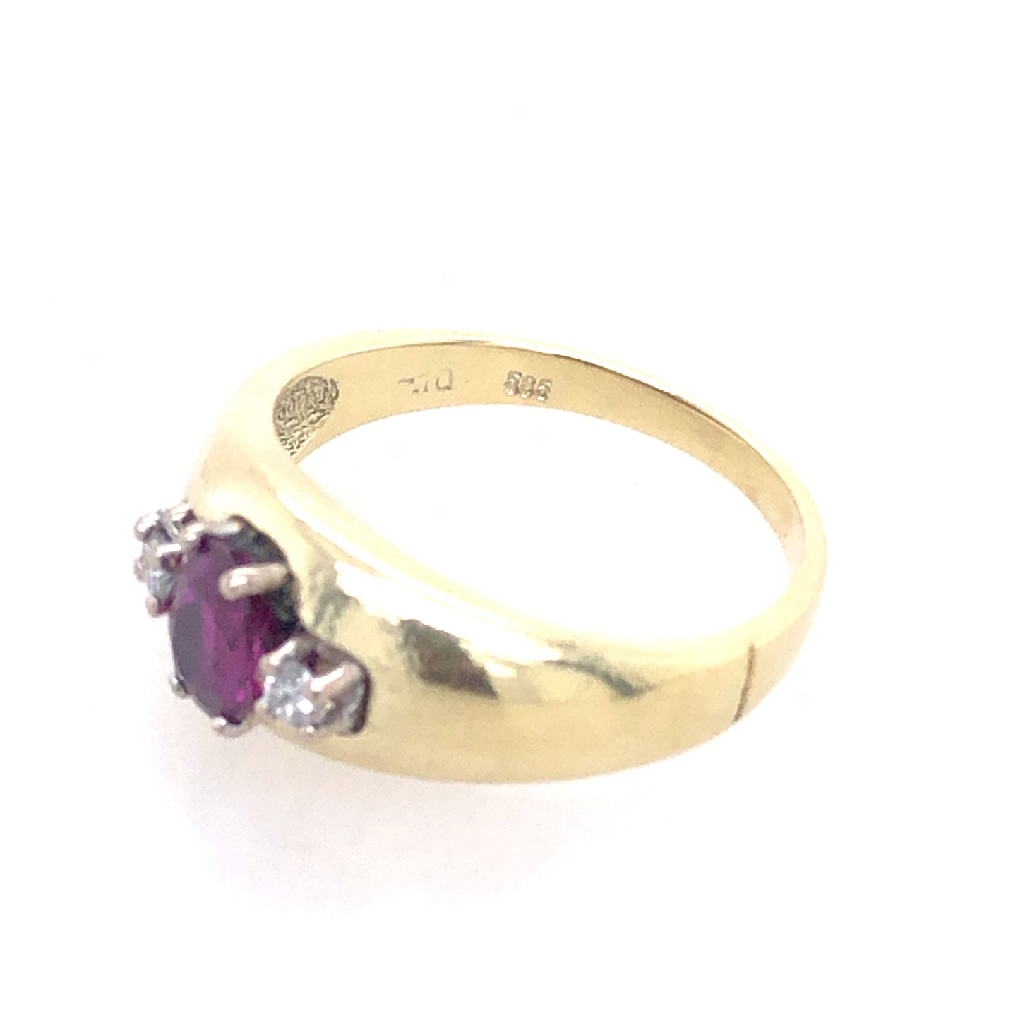 Ring Gold 585 / 14 K mit Rubin & Diamanten Gr.52 Nr. 3774