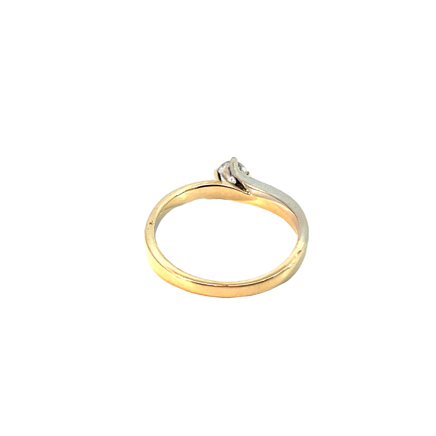 Solitärring Bicolor 585 / 14 Karat mit Zirkonia Gr. 54 Nr. 5930