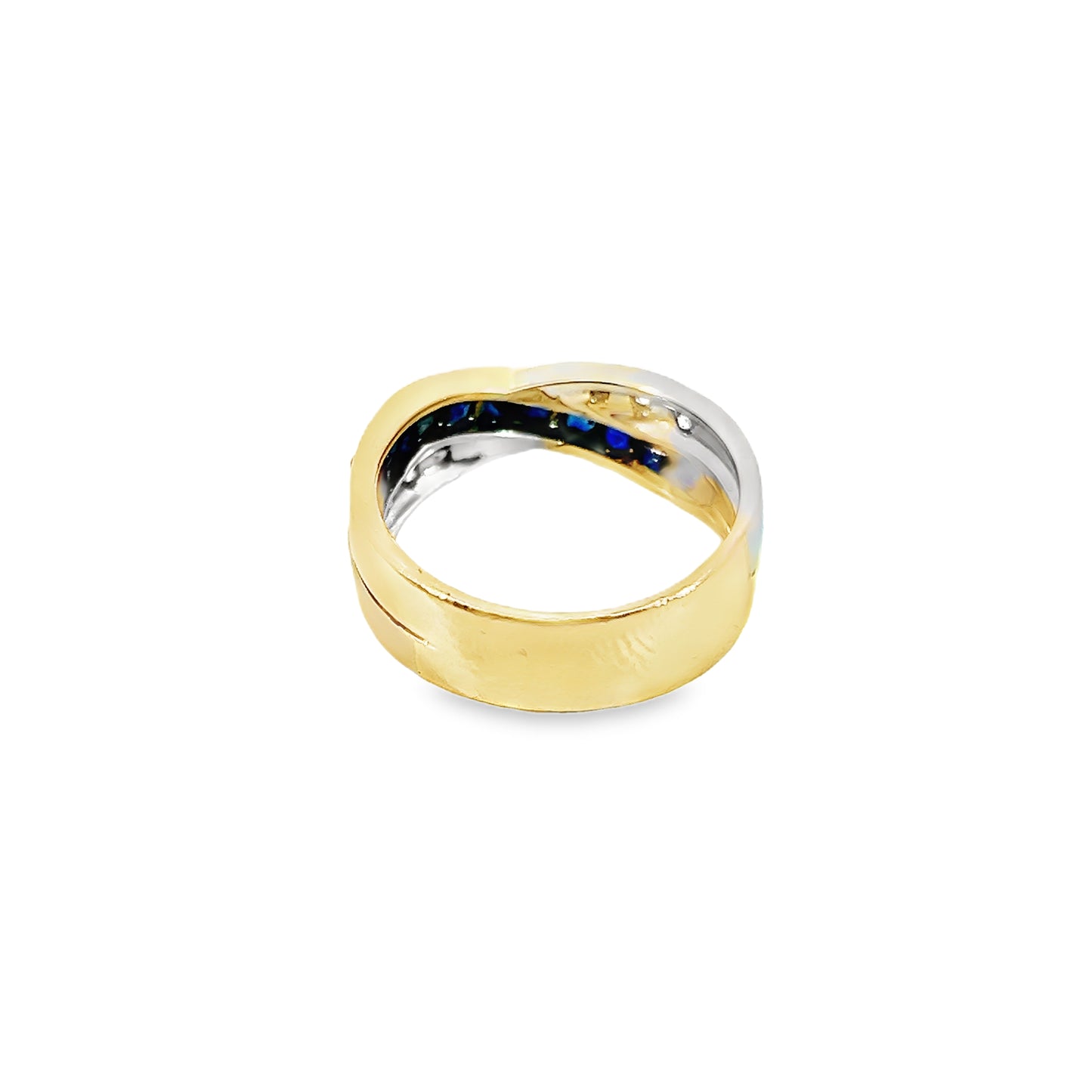 Ring Bicolor 750 / 18 Karat mit Saphiren & Brillanten Gr. 54,5 Nr. 5912