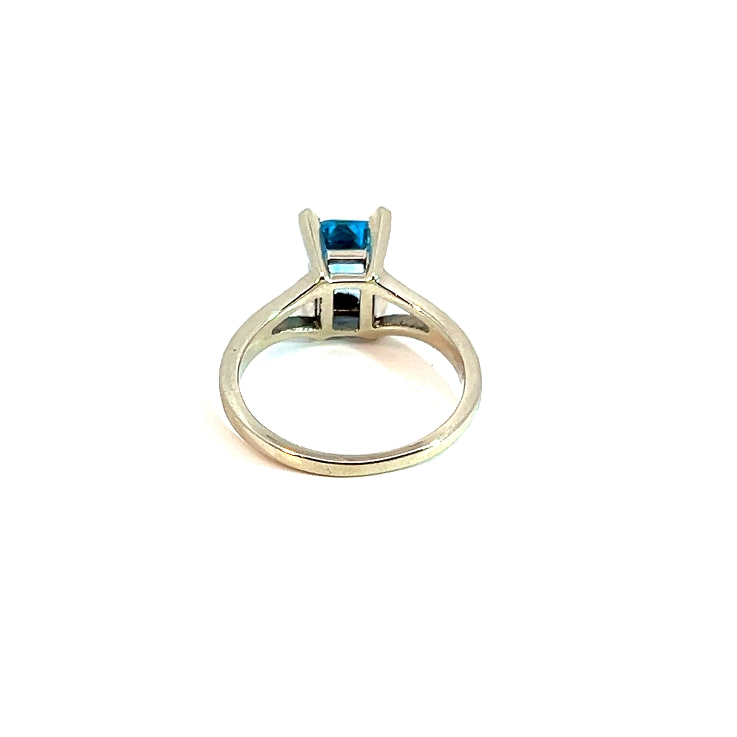 Ring Weißgold 585 / 14 Karat mit blauem Frabstein Gr. 54 Nr. 5049