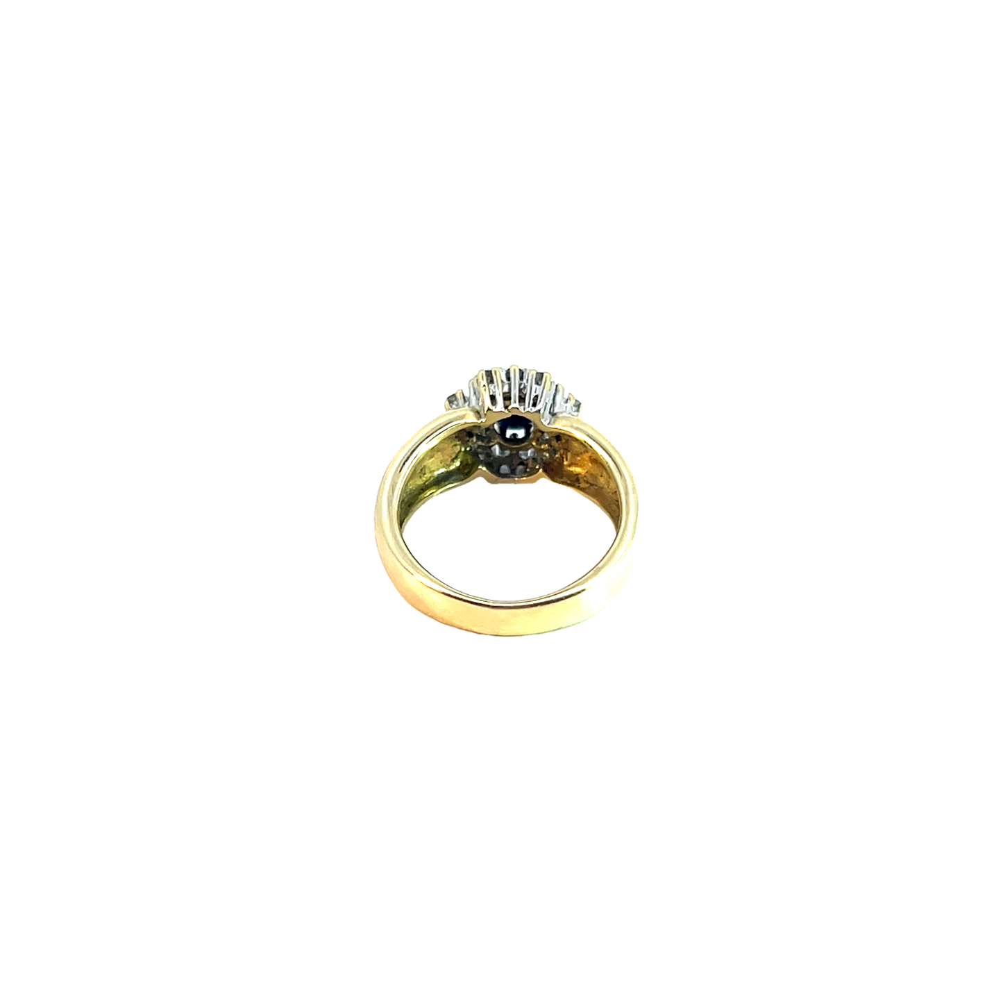 Ring Bicolor 585 / 14 Karat mit Saphir & Brill. Gr. 53 Nr. 6340