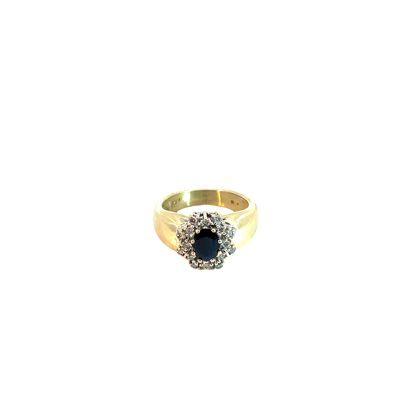 Ring Bicolor 585 / 14 Karat mit Saphir & Brill. Gr. 53 Nr. 6340
