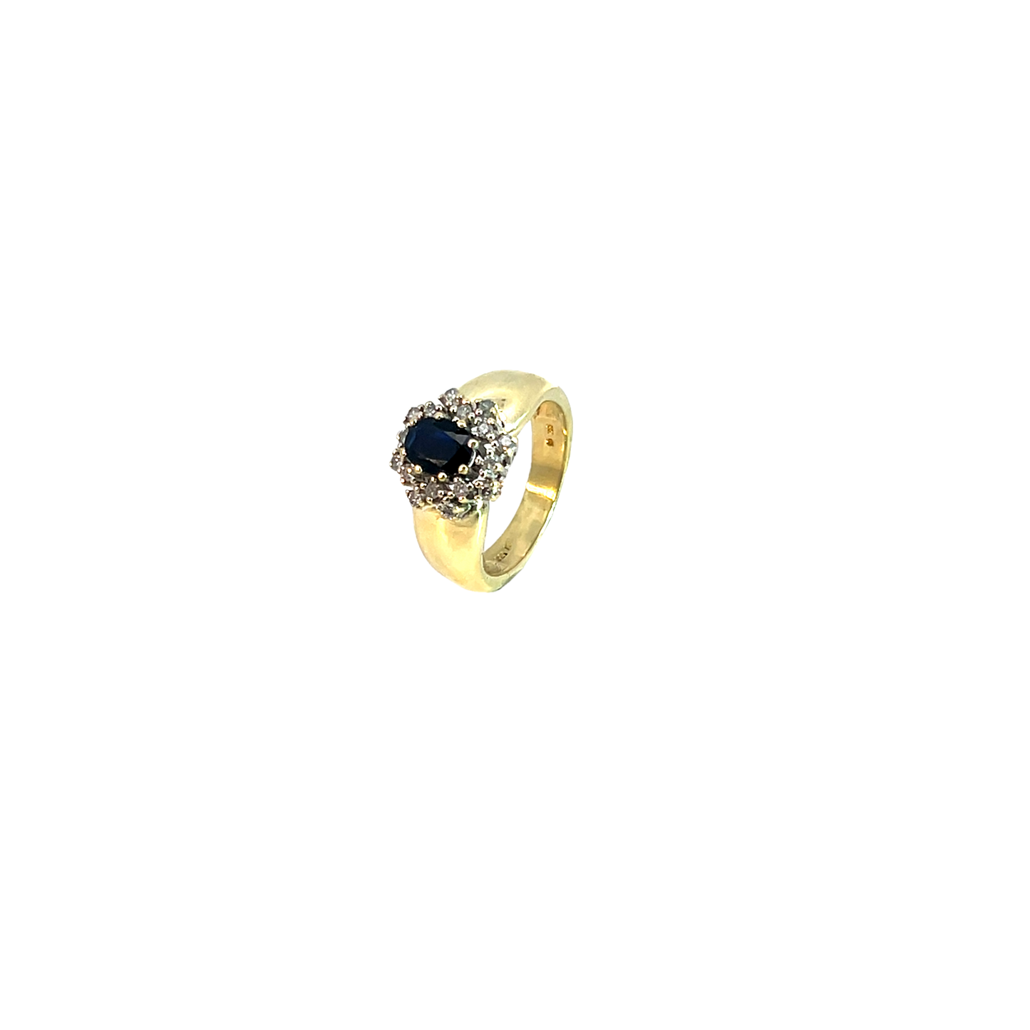 Ring Bicolor 585 / 14 Karat mit Saphir & Brill. Gr. 53 Nr. 6340