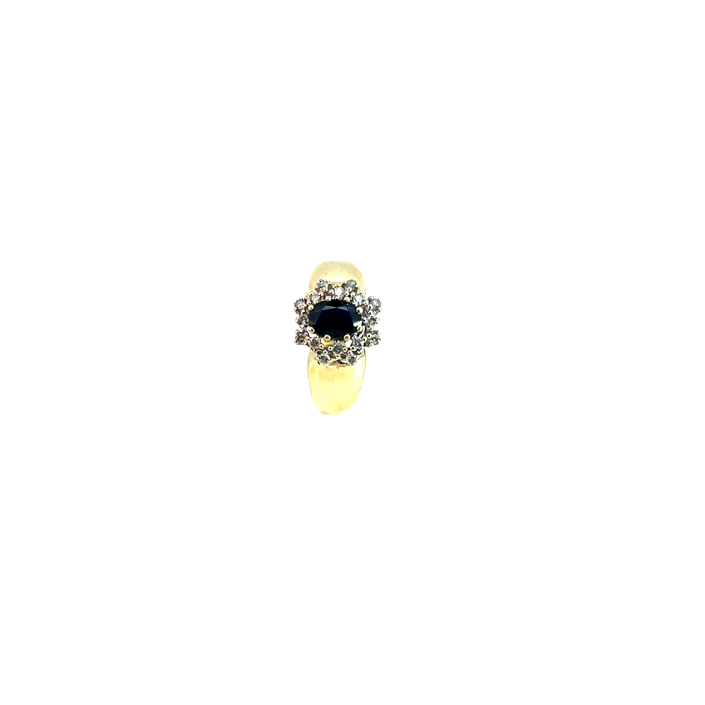 Ring Bicolor 585 / 14 Karat mit Saphir & Brill. Gr. 53 Nr. 6340