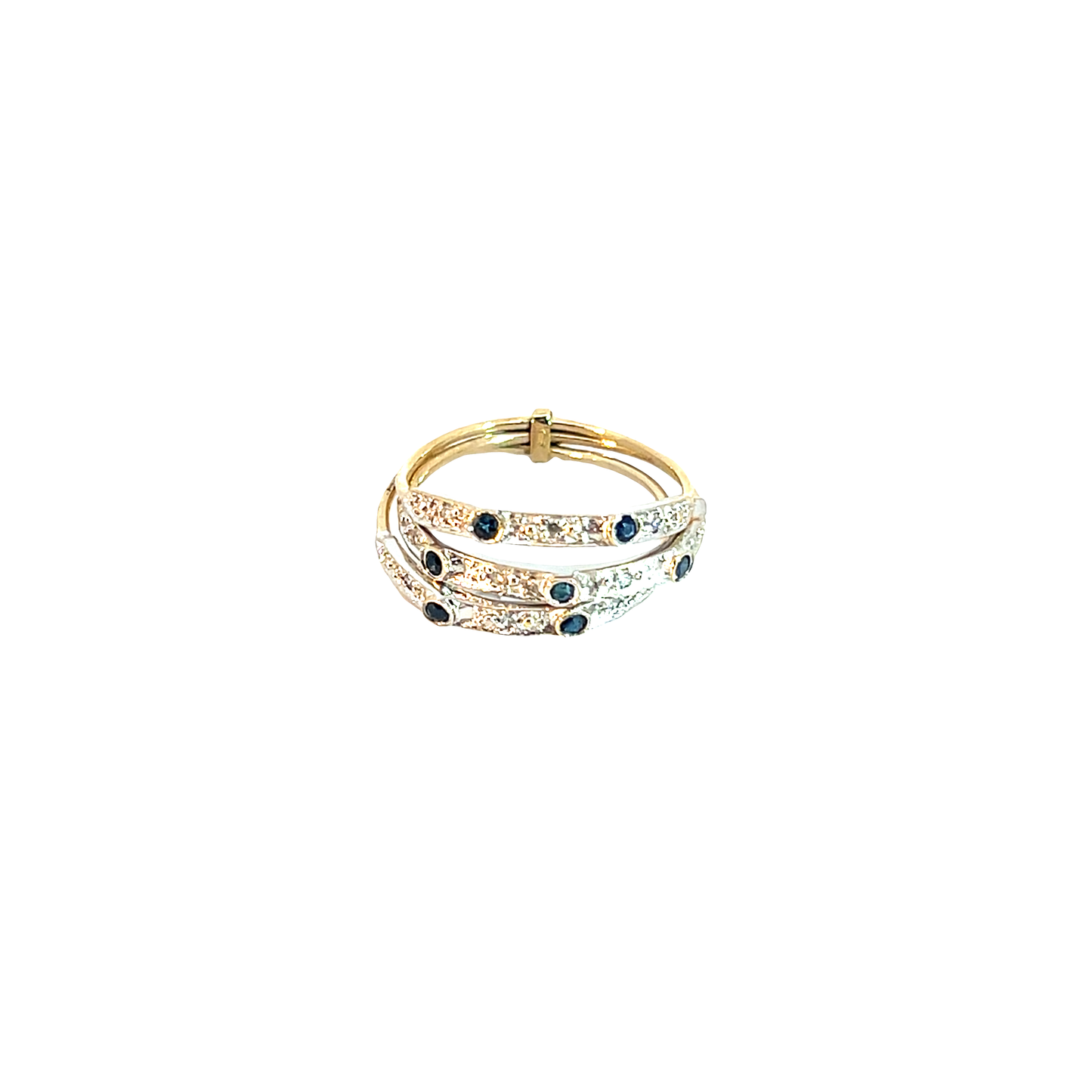 Ring Bicolor 3-reihig 585 / 14 Karat Gr. 49 Nr. 6350