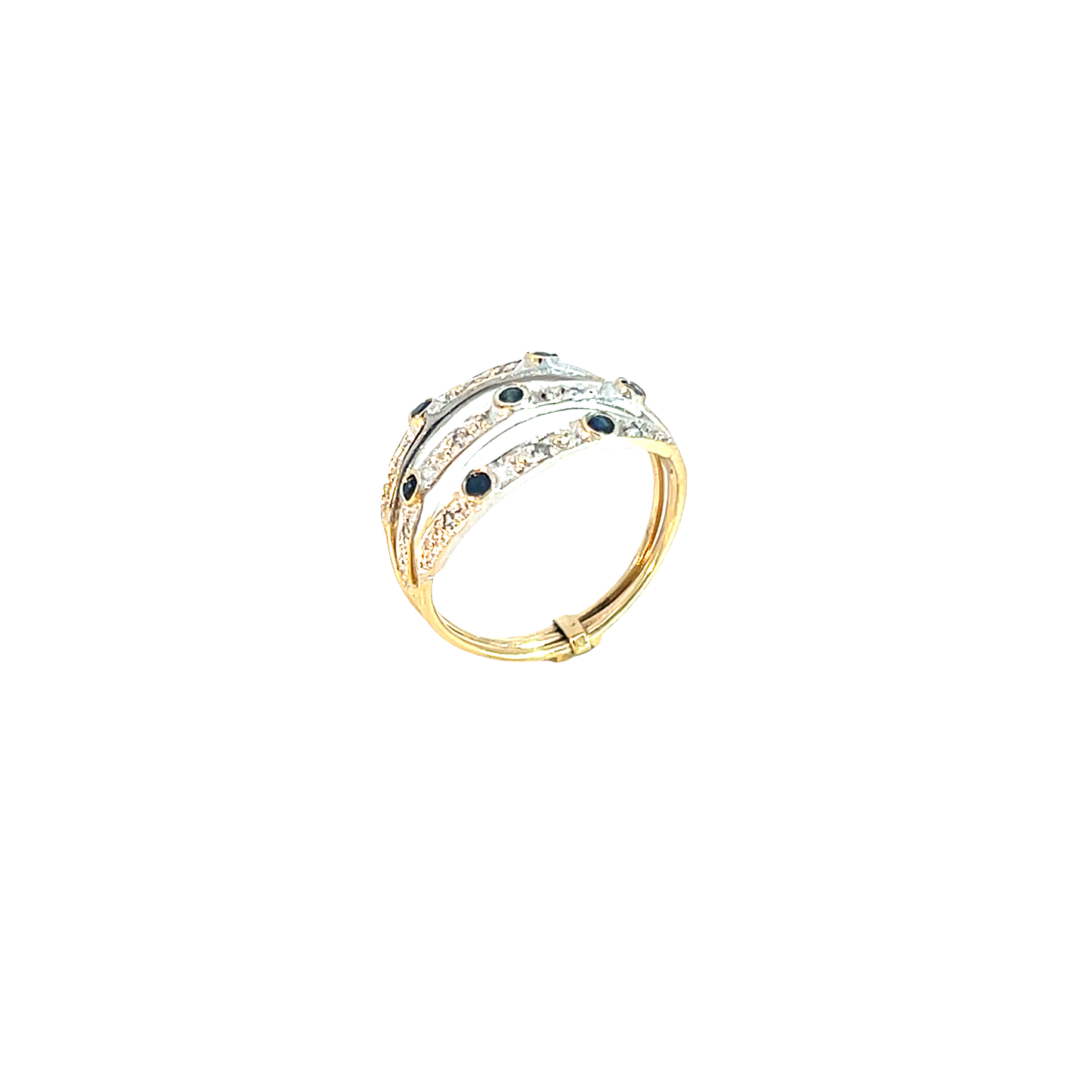 Ring Bicolor 3-reihig 585 / 14 Karat Gr. 49 Nr. 6350