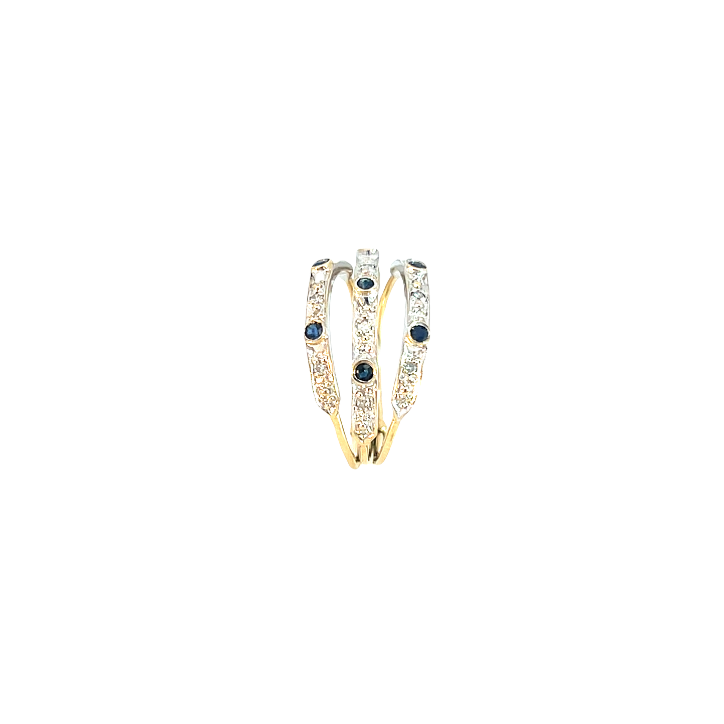 Ring Bicolor 3-reihig 585 / 14 Karat Gr. 49 Nr. 6350