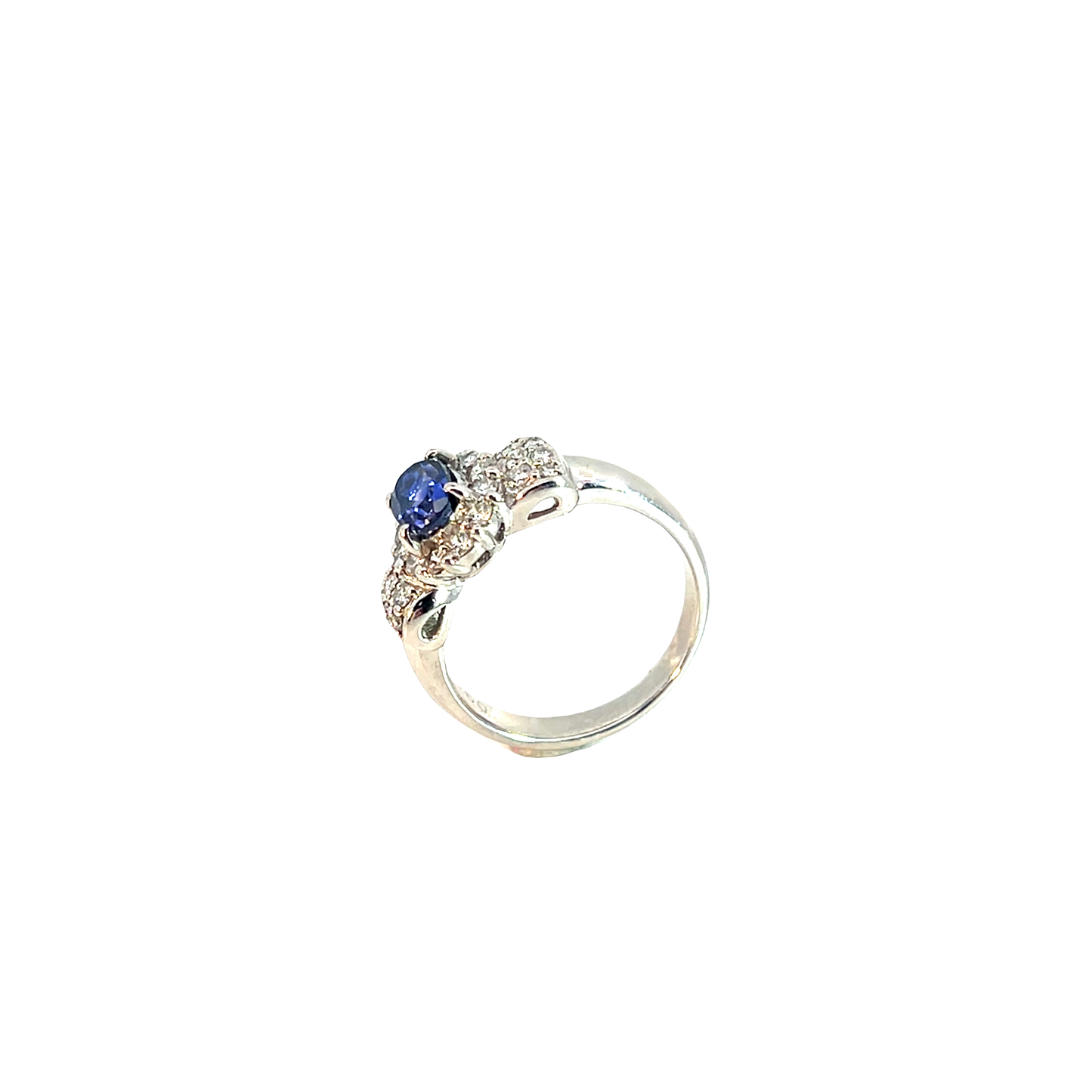 Ring Weißgold 900/- Platin mit Zertifikat Gr. 51. Nr. 6347