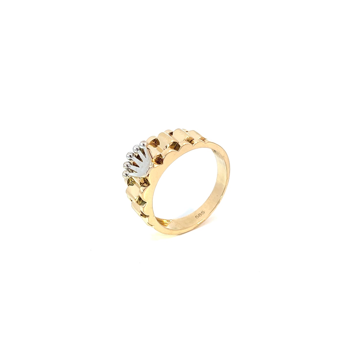 Ring Bicolor 585 / 14 Karat "Krone" Gr. 66 Nr. 6422