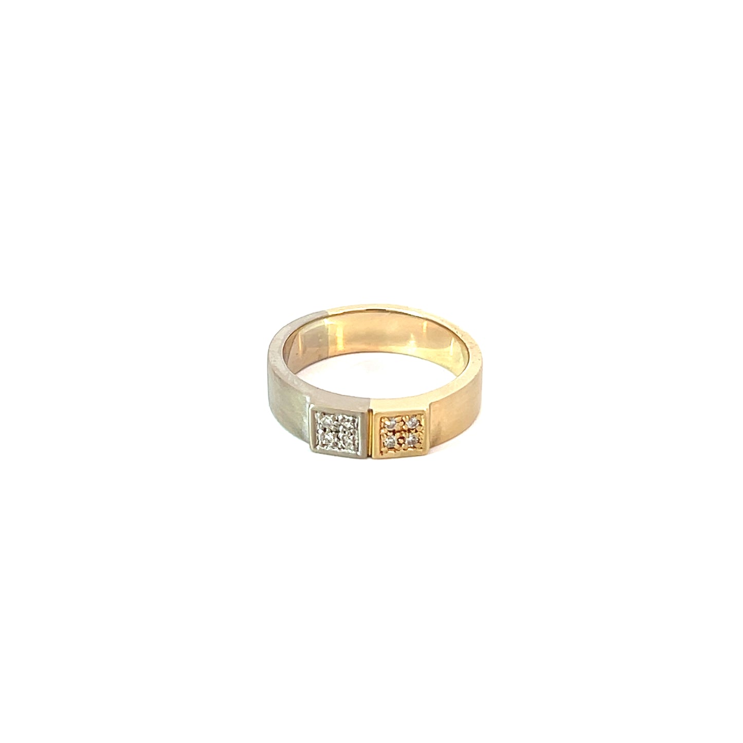 Ring Bicolor 585 / 14 Karat mit Brill. 0,10ct Gr. 55 Nr. 6468