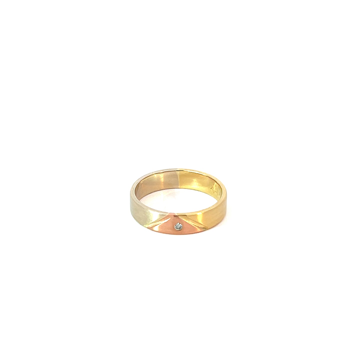 Ring Tricolor 750 / 18 Karat mit Brill. 0,01ct Gr. 54 Nr. 6469