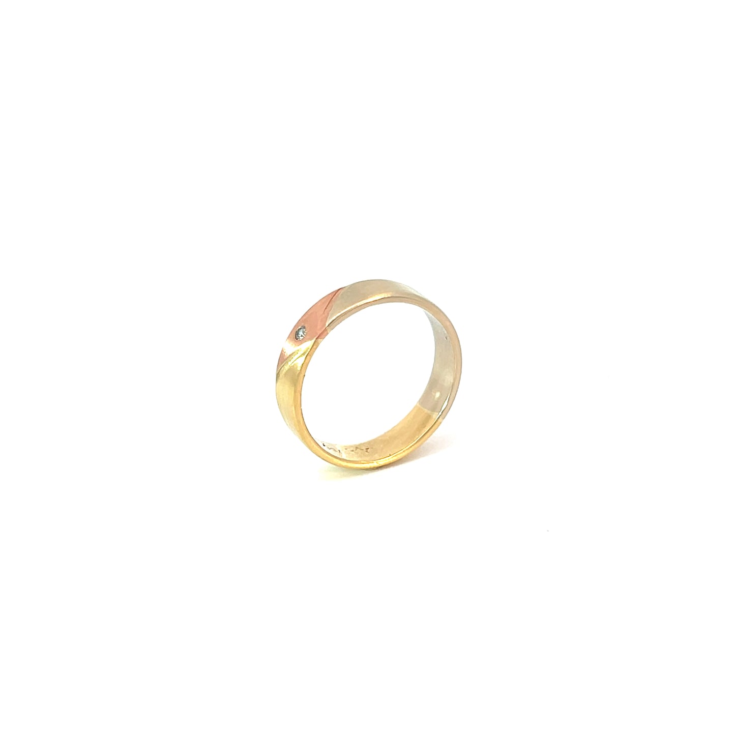 Ring Tricolor 750 / 18 Karat mit Brill. 0,01ct Gr. 54 Nr. 6469
