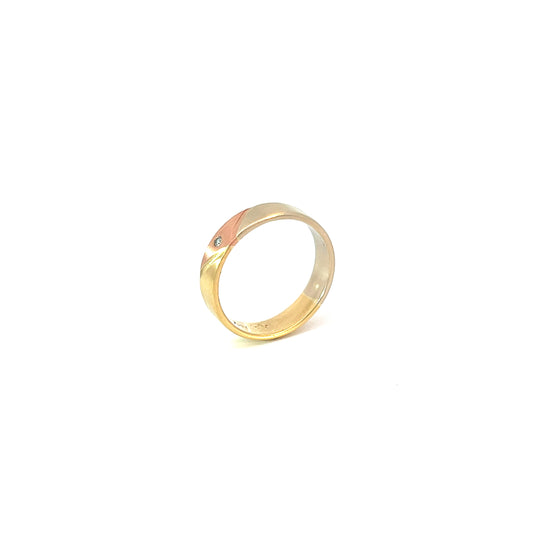 Ring Tricolor 750 / 18 Karat mit Brill. 0,01ct Gr. 54 Nr. 6469