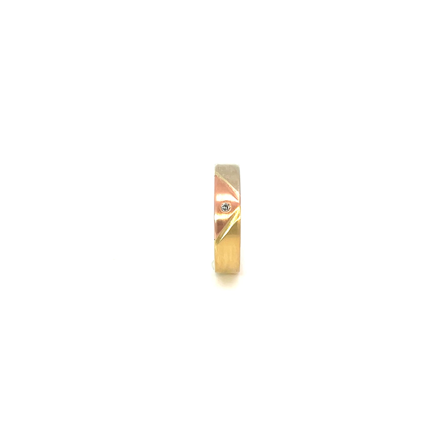 Ring Tricolor 750 / 18 Karat mit Brill. 0,01ct Gr. 54 Nr. 6469