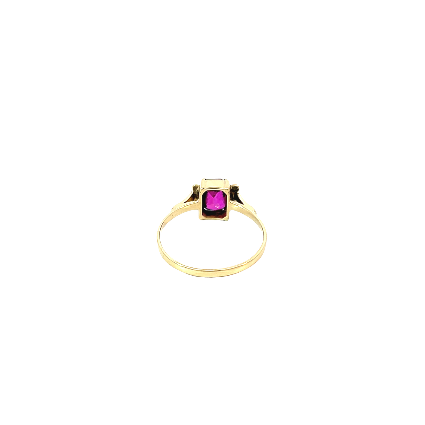 Ring Gelbgold 585 / 14 Karat mit rotem Farbstein Gr. 52,5 Nr. 6471