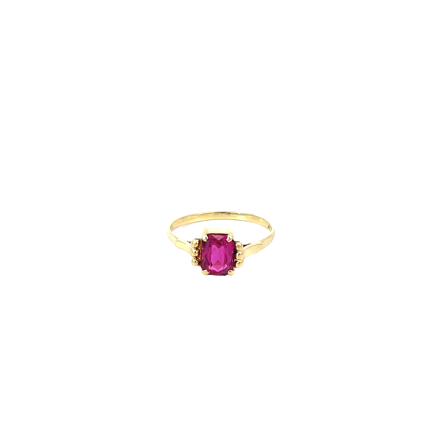 Ring Gelbgold 585 / 14 Karat mit rotem Farbstein Gr. 52,5 Nr. 6471