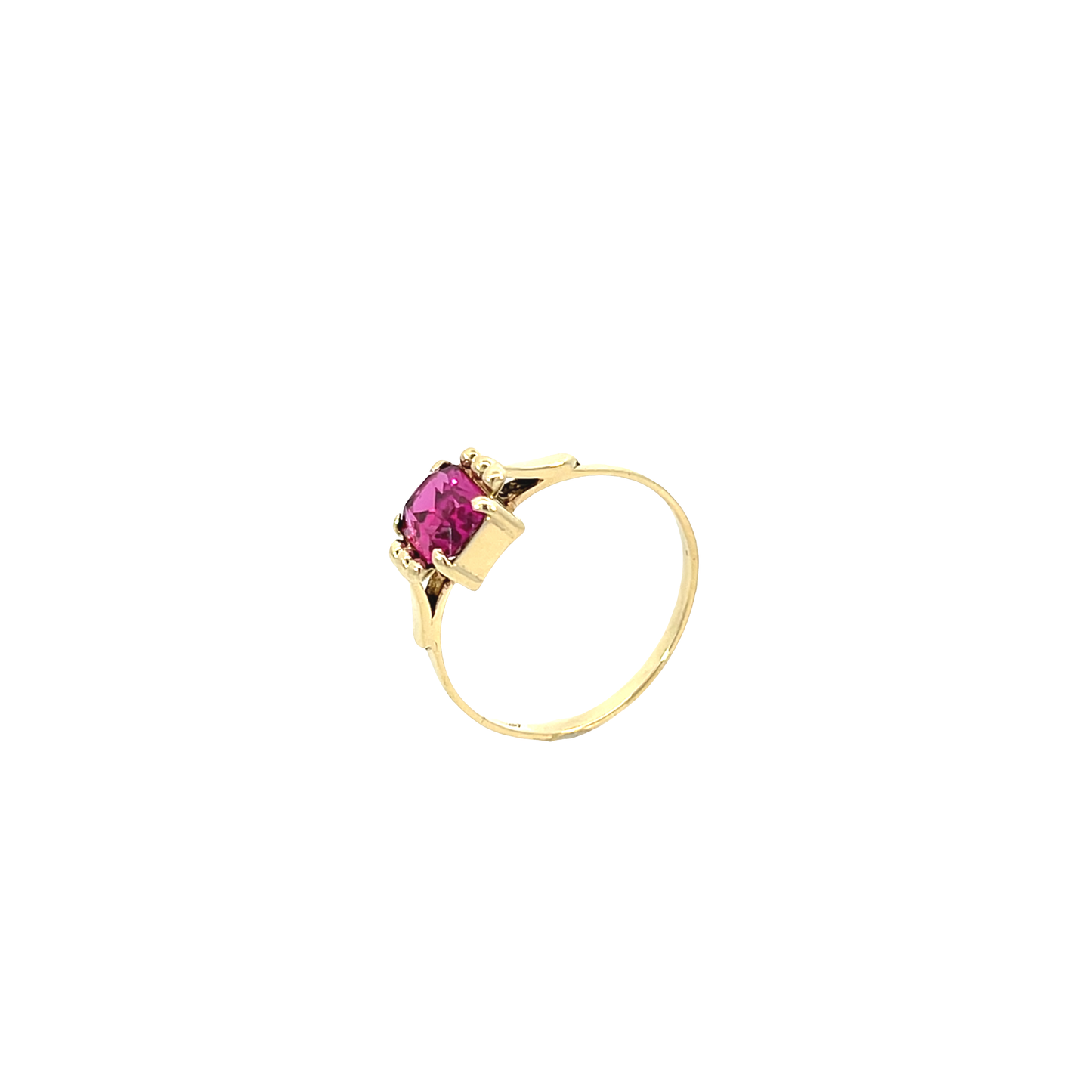 Ring Gelbgold 585 / 14 Karat mit rotem Farbstein Gr. 52,5 Nr. 6471