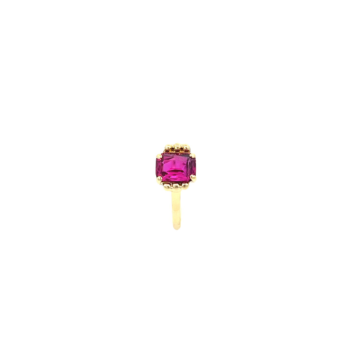 Ring Gelbgold 585 / 14 Karat mit rotem Farbstein Gr. 52,5 Nr. 6471