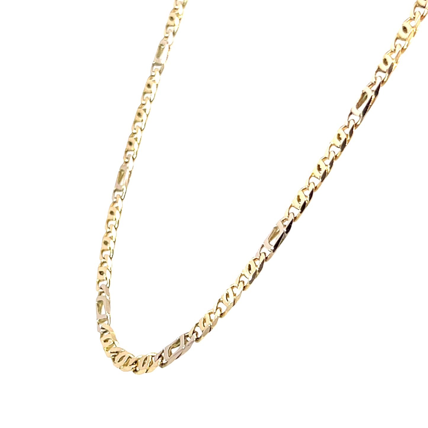 Kette Bicolor 585 / 14 Karat Länge 50 cm Nr. 6478