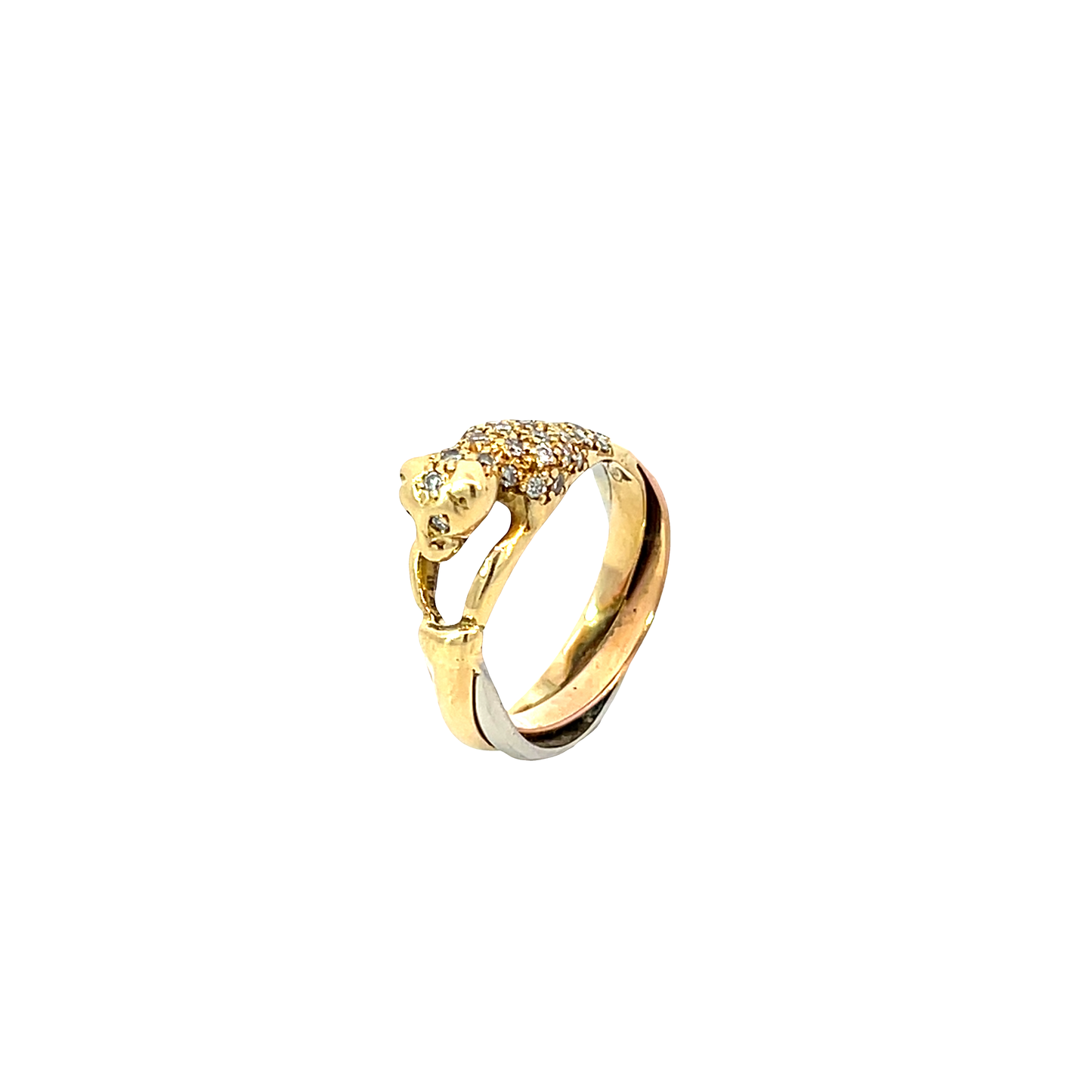 Ring Tricolor "Panther" 750 / 18 Karat Brill. 0,30ct Nr. 6476