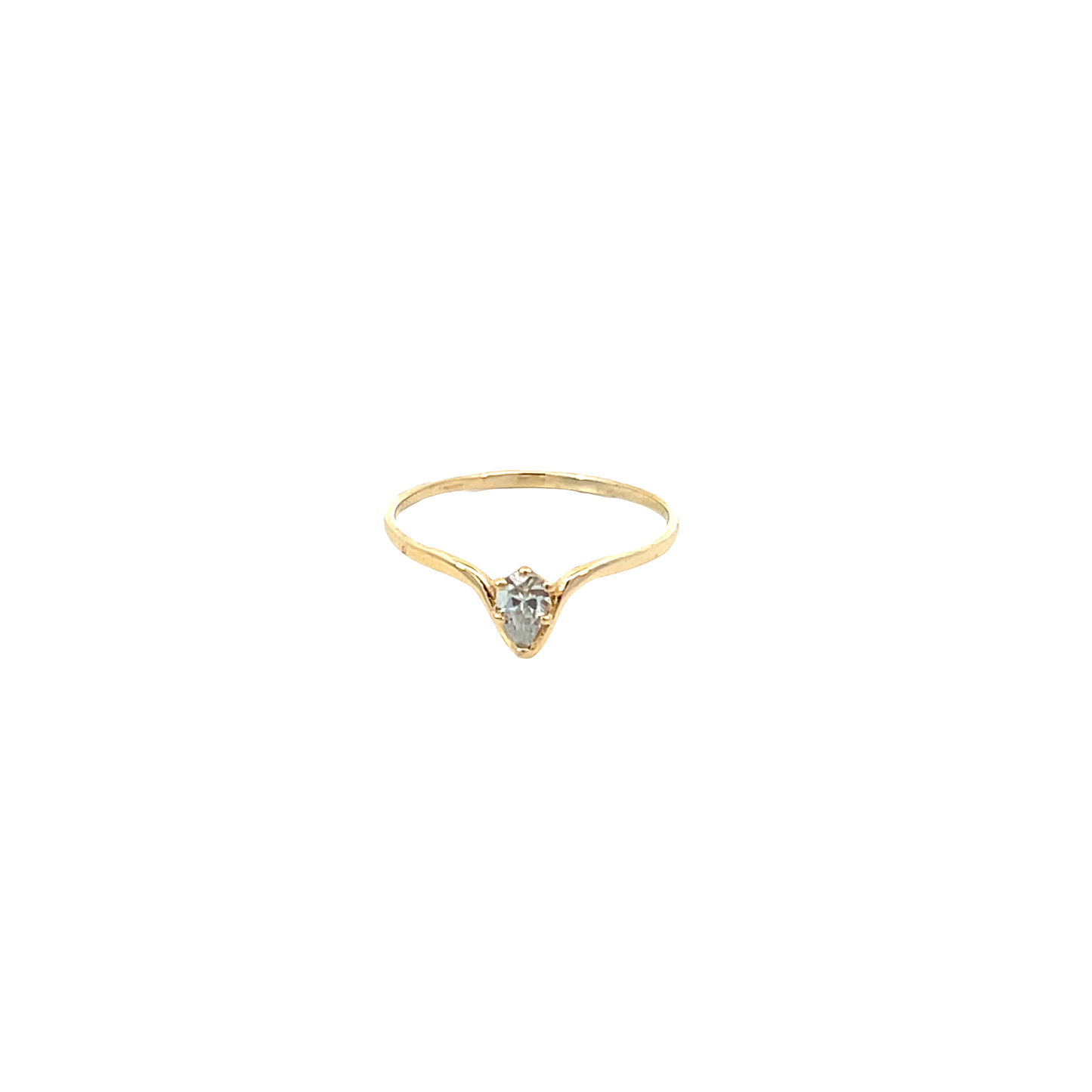 Ring Gelbgold 585 / 14 Karat mit Tropfenstein Gr. 54 Nr. 6479